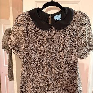 CeCe Black and Leopard Print Dress